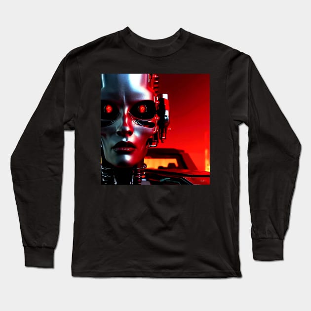 TERMINATION GIRL #001 Long Sleeve T-Shirt by RickTurner